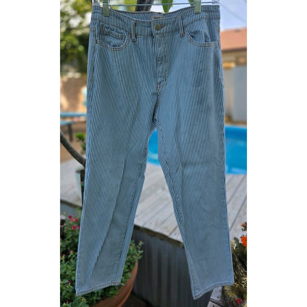 Women's Oat NY Mid-Rise Straight Striped Jeans Size 8/29